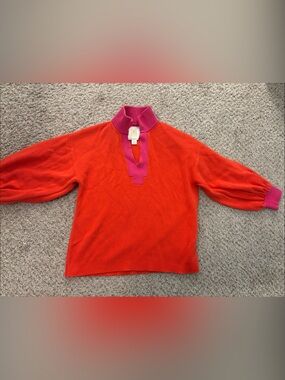 Emily McCarthy Women's Pink and Dark Orange Pullover Sweater